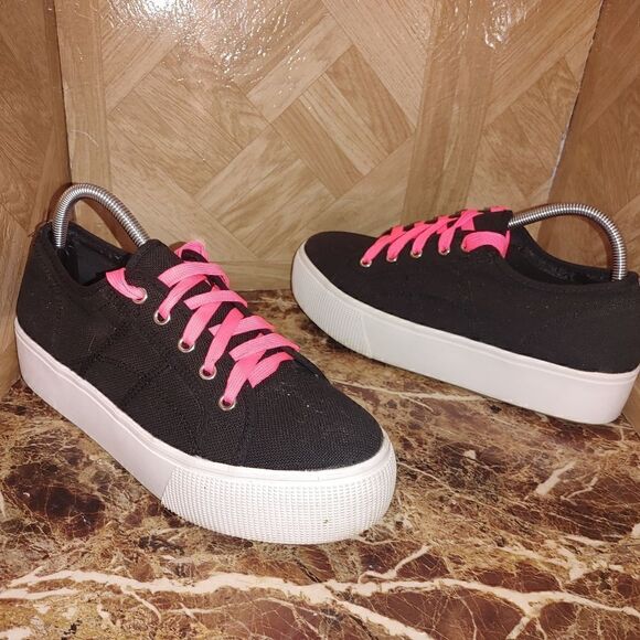 Steve madden women's fashion platform black shoes sneaker size 10m.    470 - Picture 1 of 11